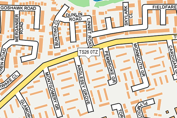 TS26 0TZ map - OS OpenMap – Local (Ordnance Survey)