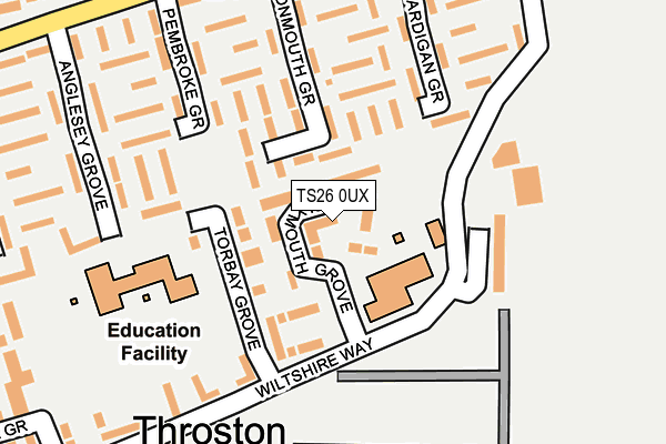 TS26 0UX map - OS OpenMap – Local (Ordnance Survey)