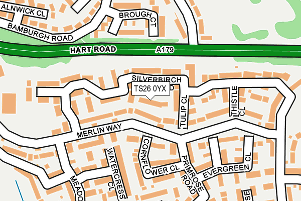 TS26 0YX map - OS OpenMap – Local (Ordnance Survey)