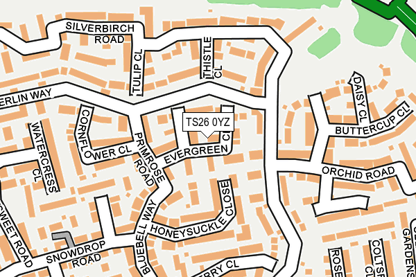 TS26 0YZ map - OS OpenMap – Local (Ordnance Survey)