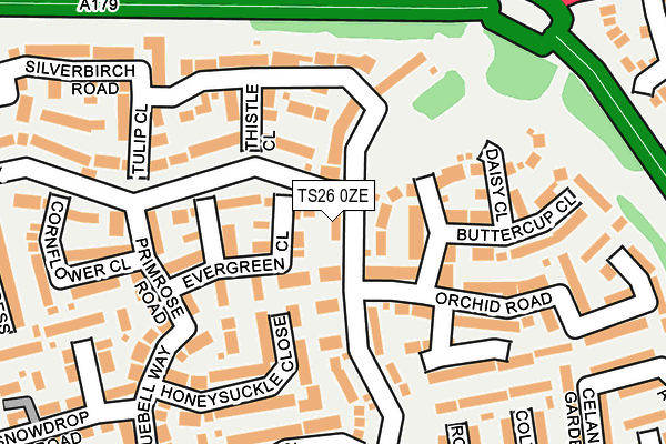 TS26 0ZE map - OS OpenMap – Local (Ordnance Survey)