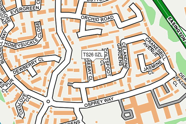 TS26 0ZL map - OS OpenMap – Local (Ordnance Survey)