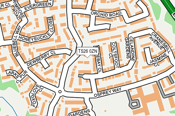 TS26 0ZN map - OS OpenMap – Local (Ordnance Survey)