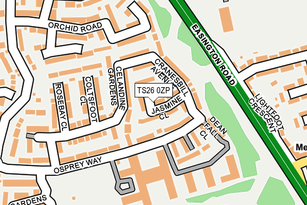 TS26 0ZP map - OS OpenMap – Local (Ordnance Survey)