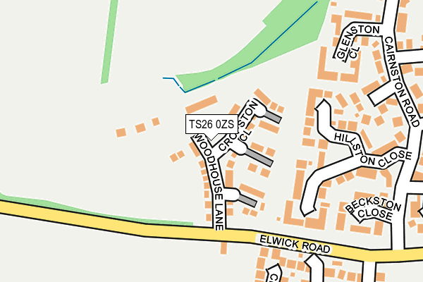 TS26 0ZS map - OS OpenMap – Local (Ordnance Survey)