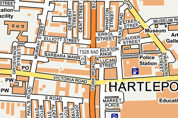 TS26 8AD map - OS OpenMap – Local (Ordnance Survey)