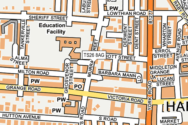 TS26 8AG map - OS OpenMap – Local (Ordnance Survey)