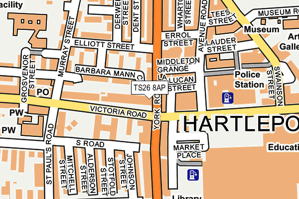 TS26 8AP map - OS OpenMap – Local (Ordnance Survey)