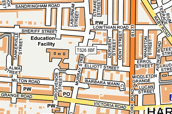 TS26 8BF map - OS OpenMap – Local (Ordnance Survey)