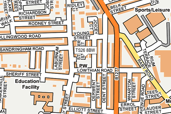 TS26 8BW map - OS OpenMap – Local (Ordnance Survey)