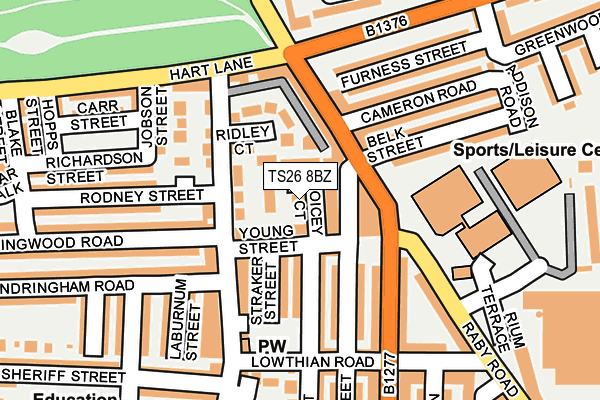 TS26 8BZ map - OS OpenMap – Local (Ordnance Survey)