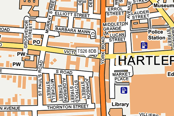 TS26 8DB map - OS OpenMap – Local (Ordnance Survey)