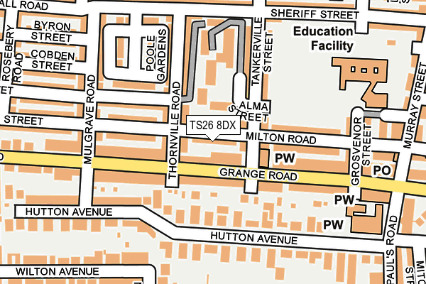 TS26 8DX map - OS OpenMap – Local (Ordnance Survey)