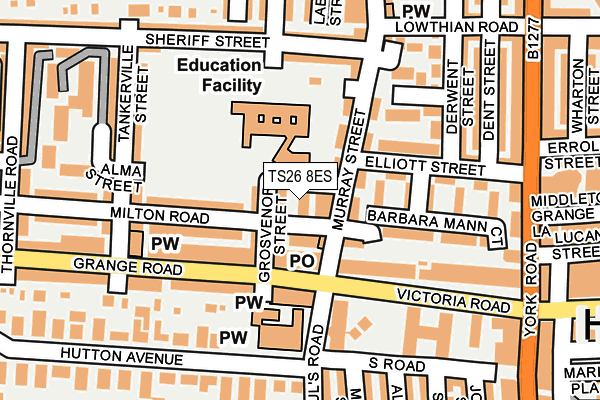 TS26 8ES map - OS OpenMap – Local (Ordnance Survey)