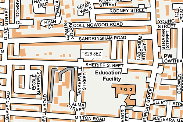 TS26 8EZ map - OS OpenMap – Local (Ordnance Survey)