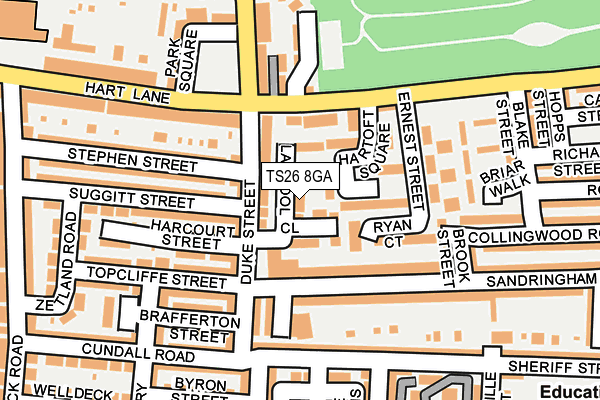 TS26 8GA map - OS OpenMap – Local (Ordnance Survey)