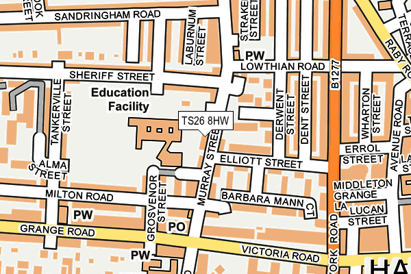 TS26 8HW map - OS OpenMap – Local (Ordnance Survey)