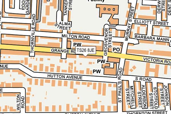 TS26 8JE map - OS OpenMap – Local (Ordnance Survey)