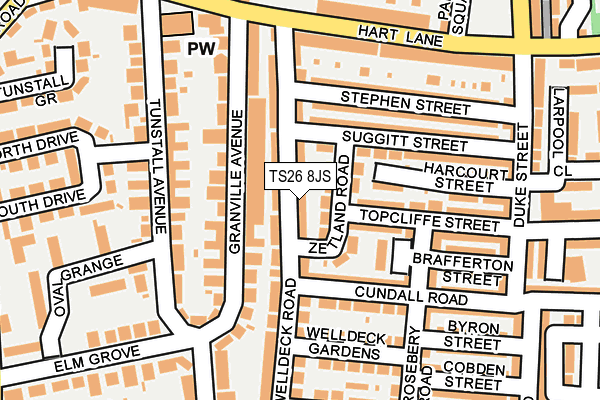 TS26 8JS map - OS OpenMap – Local (Ordnance Survey)