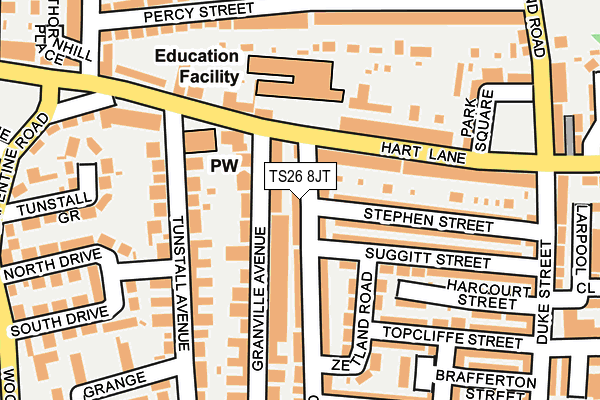 TS26 8JT map - OS OpenMap – Local (Ordnance Survey)