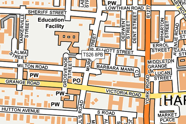 TS26 8PB map - OS OpenMap – Local (Ordnance Survey)