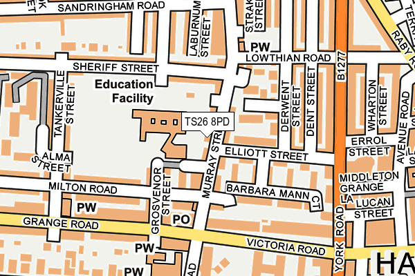 TS26 8PD map - OS OpenMap – Local (Ordnance Survey)