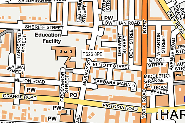 TS26 8PE map - OS OpenMap – Local (Ordnance Survey)