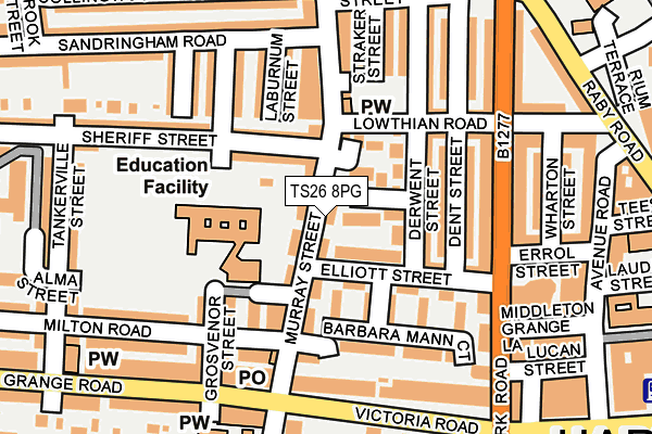 TS26 8PG map - OS OpenMap – Local (Ordnance Survey)