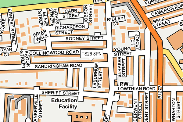 TS26 8PN map - OS OpenMap – Local (Ordnance Survey)