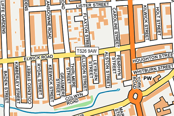 TS26 9AW map - OS OpenMap – Local (Ordnance Survey)