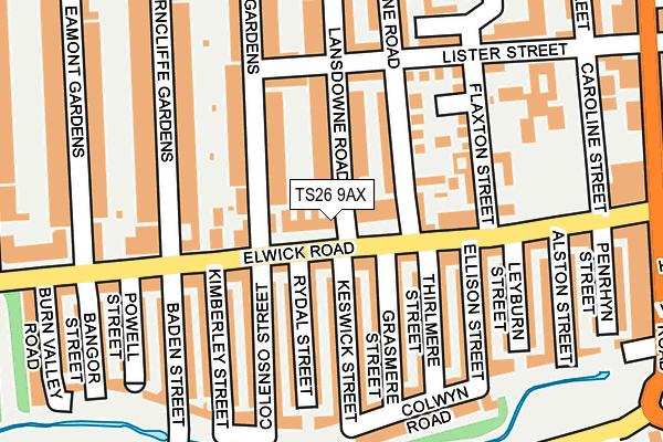 TS26 9AX map - OS OpenMap – Local (Ordnance Survey)