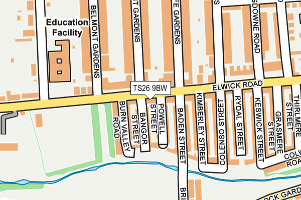 TS26 9BW map - OS OpenMap – Local (Ordnance Survey)