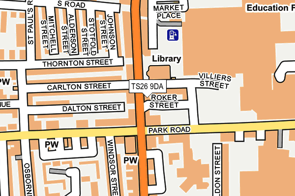 TS26 9DA map - OS OpenMap – Local (Ordnance Survey)