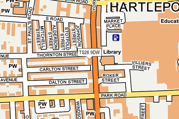 TS26 9DW map - OS OpenMap – Local (Ordnance Survey)