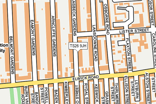 TS26 9JH map - OS OpenMap – Local (Ordnance Survey)