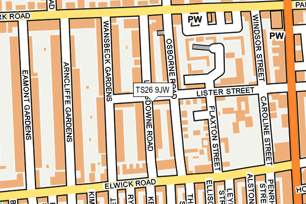 TS26 9JW map - OS OpenMap – Local (Ordnance Survey)