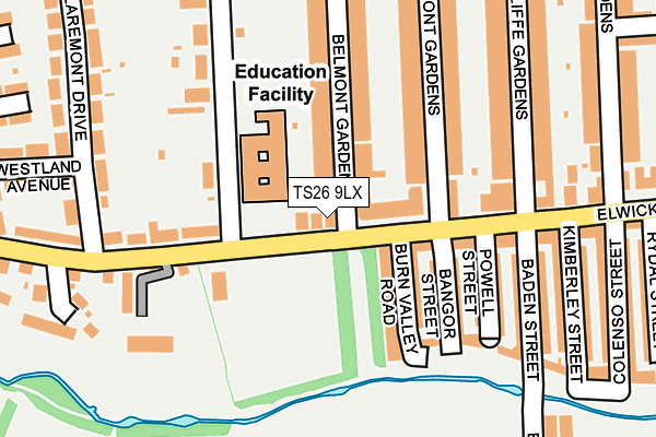 TS26 9LX map - OS OpenMap – Local (Ordnance Survey)