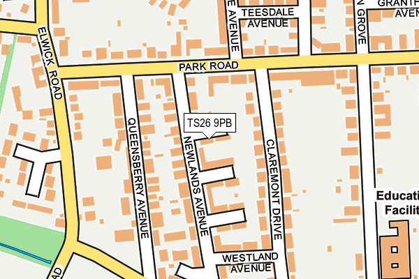 TS26 9PB map - OS OpenMap – Local (Ordnance Survey)