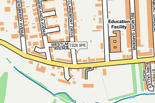 TS26 9PE map - OS OpenMap – Local (Ordnance Survey)
