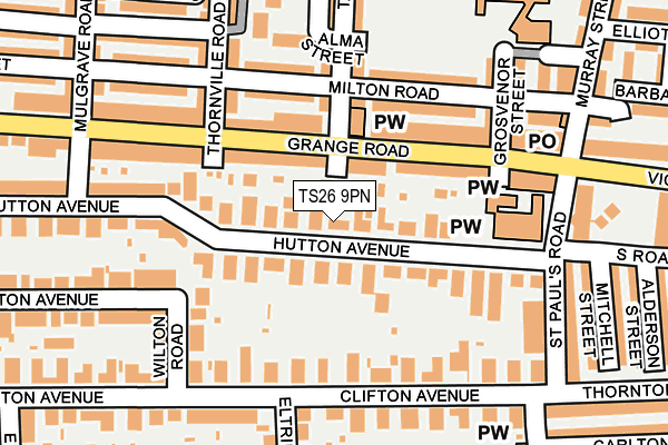 TS26 9PN map - OS OpenMap – Local (Ordnance Survey)