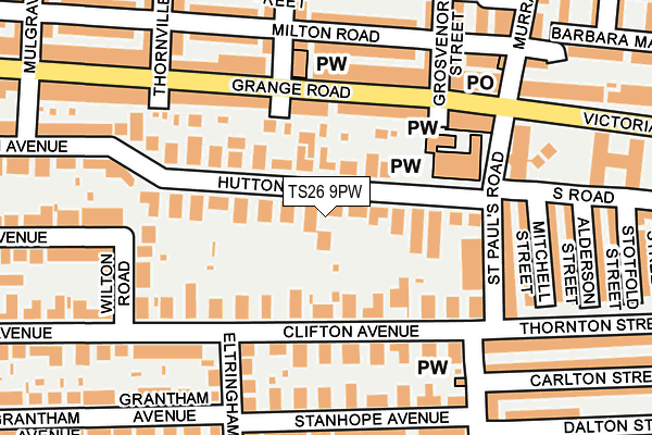 TS26 9PW map - OS OpenMap – Local (Ordnance Survey)