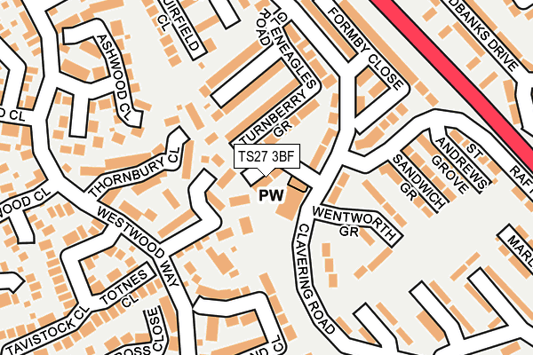 TS27 3BF map - OS OpenMap – Local (Ordnance Survey)