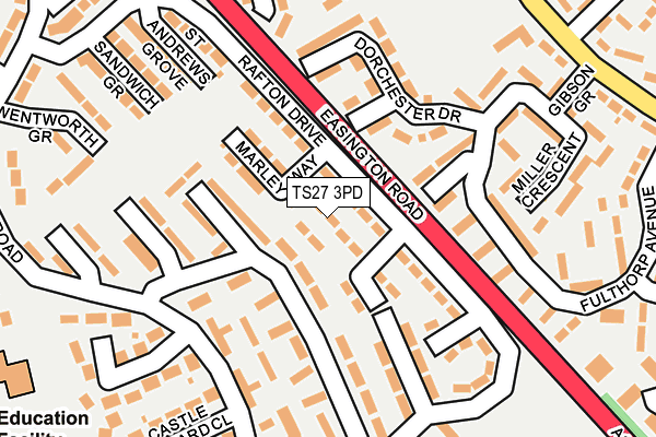 TS27 3PD map - OS OpenMap – Local (Ordnance Survey)