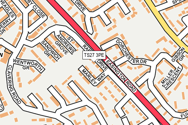 TS27 3PE map - OS OpenMap – Local (Ordnance Survey)