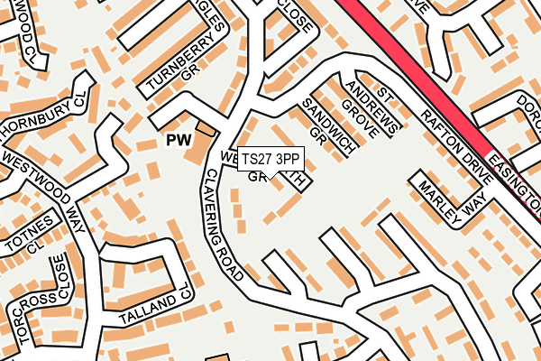 TS27 3PP map - OS OpenMap – Local (Ordnance Survey)