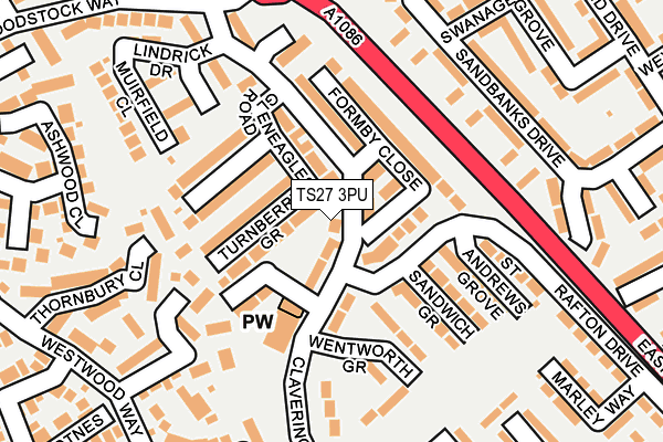 TS27 3PU map - OS OpenMap – Local (Ordnance Survey)