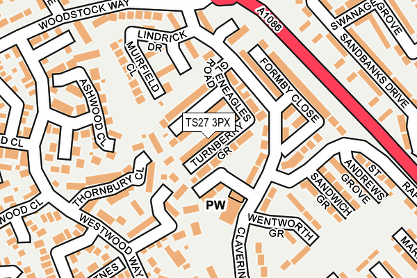 TS27 3PX map - OS OpenMap – Local (Ordnance Survey)