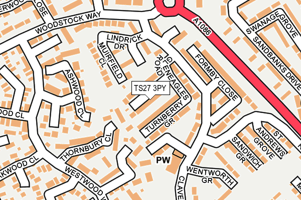TS27 3PY map - OS OpenMap – Local (Ordnance Survey)