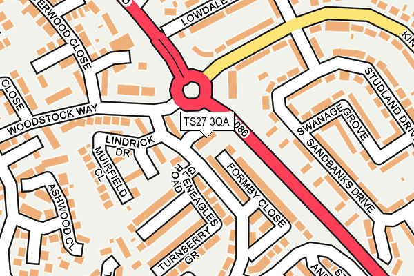 TS27 3QA map - OS OpenMap – Local (Ordnance Survey)