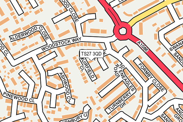 TS27 3QD map - OS OpenMap – Local (Ordnance Survey)